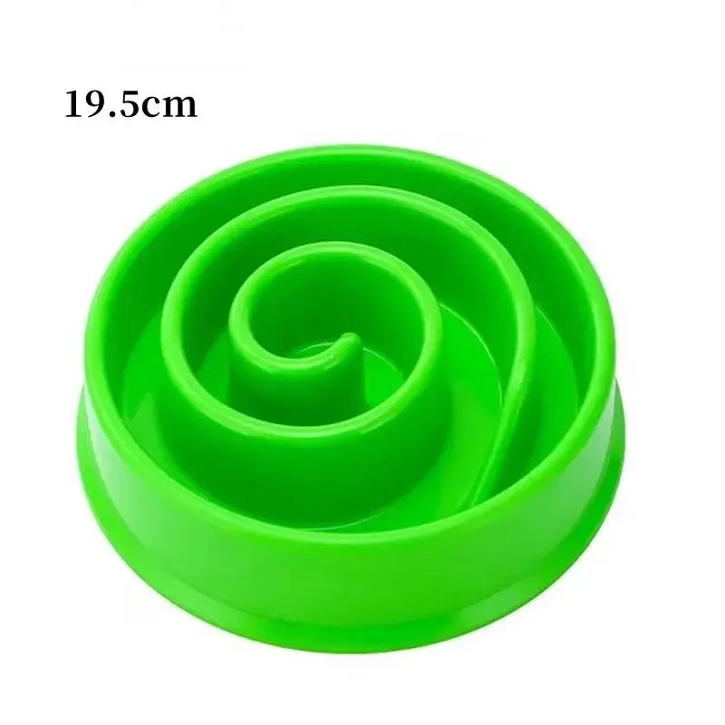 slow feeder dog bowl spiral green 19.5cm non-slip anti-gulping food bowl for dogs and puppies