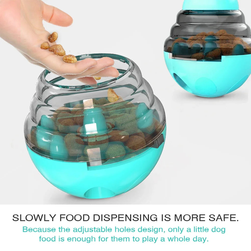Dog Toy Treat Dispenser For Small Big Dogs Interactive Shaking Leakage Food Container Increases IQ Tumbler Pet Track Rolling Toy.