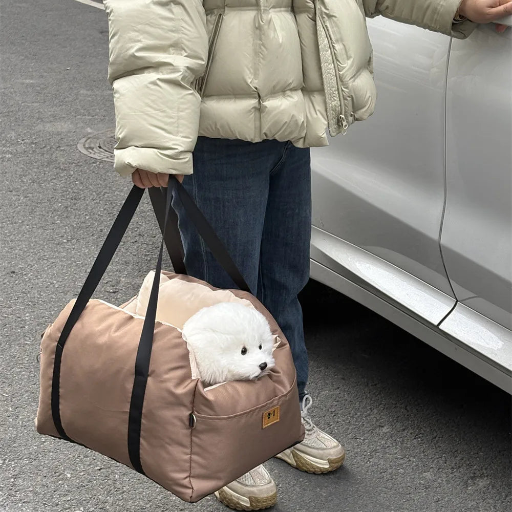 Dog Car Seat with Safety Belt Four Season Universal Pet Ooster Nest Cushion Washable Dogs Cats Sofa Bedding Travel Mattress