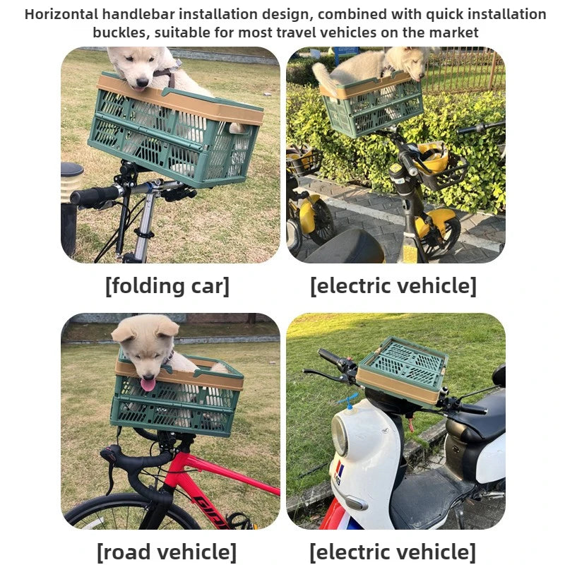 Foldable Bicycle Pet Basket Carriers Outdoor Traveling Dogs Basket Bike Mountain Cat Storage Breathable Pet Frame Supplies