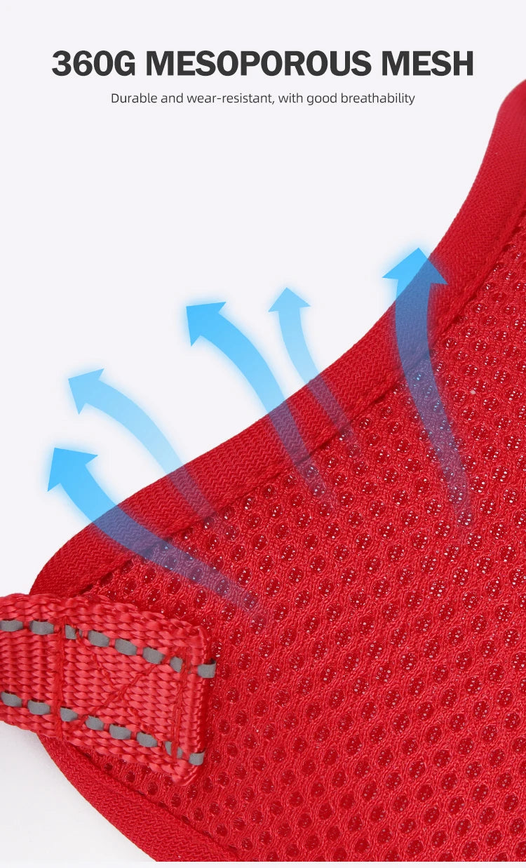 reflective dog harness and leash set red 360G mesh breathable vest harness for small medium dogs