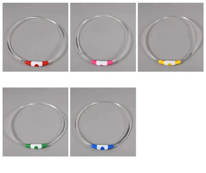 LED dog collar light for pets, glowing flashing safety collar in multiple colors for nighttime visibility