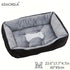 orthopedic plush dog bed, high rebound white PP filled support, breathable gray-black bed for small to large dogs, size M