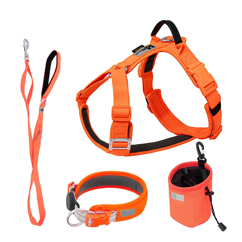 SMALL COMBINATION Large Dog Collar Harness and Leash Sets No Pull Reflective Medium Dog Chest Vest Pet German Shepherd Training