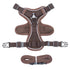 reflective cat harness and leash set, coffee color, breathable padded mesh, buckle vest harness, ships from CN