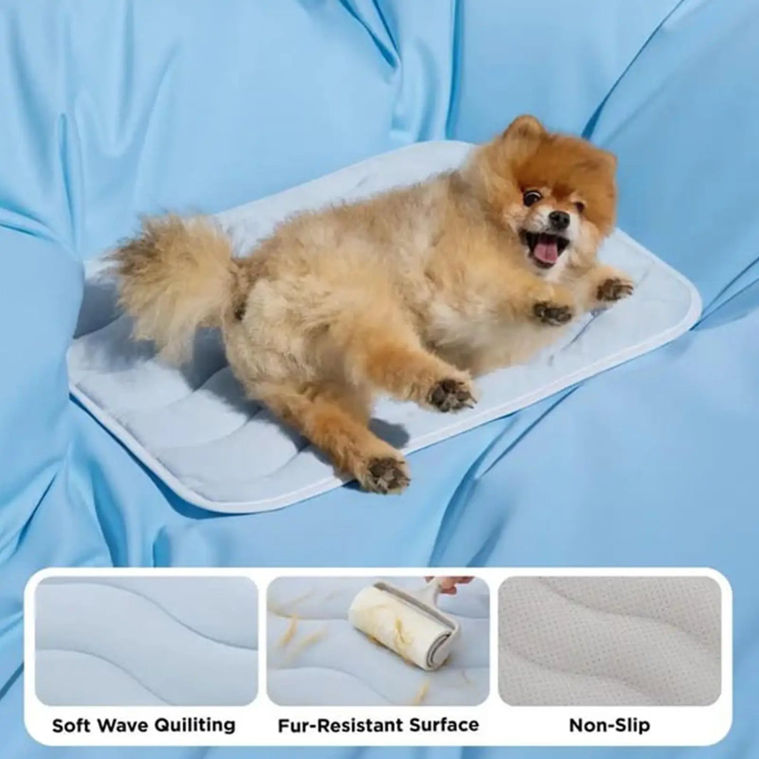 washable dog cooling mat for small dog, non-slip cooling bed for indoor, outdoor, car, crate, and summer rest
