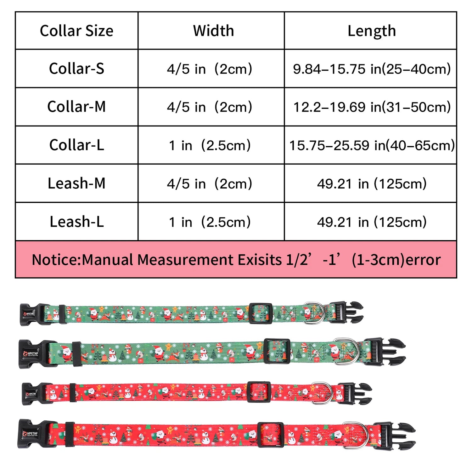 Printed Christmas Dog Collar Pet Collars Adjustable Dog Collars Strong and Durable for Medium Large Dog Collars Pet Accessories