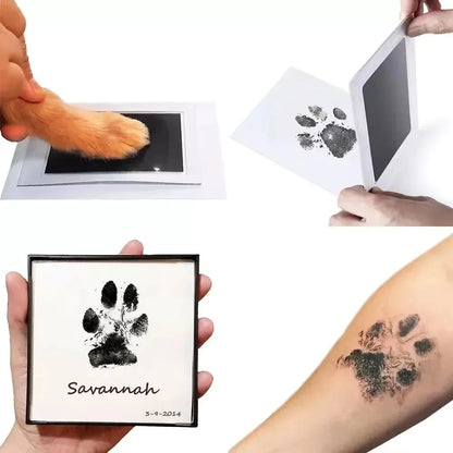 Pet handprint and footprint kit for clean, safe dog and cat paw prints, DIY keepsake photo album supplies