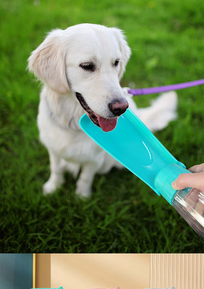 portable dog water bottle dispenser for outdoor hiking, foldable drinking bowl for small and large dogs