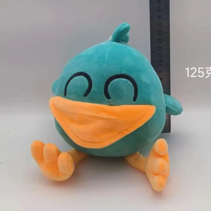 Pocoyo plush doll teal duck stuffed animal with orange beak and feet, kawaii children&