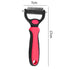 Pet deshedding brush red and black double-sided grooming comb with stainless steel blades, 17cm x 7cm