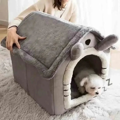 indoor warm dog house soft pet bed tent for small dogs with removable washable cushion