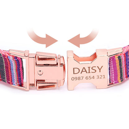 Pet Dog Collar Nylon Personalized Necklace Dog Supplies Free Engraving Name for Small Medium Large Dogs Adjustable Dog Collars