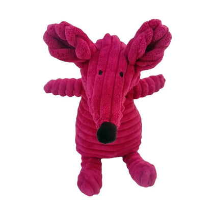 Plush Dog Toy Animals Shape Bite Resistant Squeaky Toys Corduroy Dog Toys for Small Large Dogs Puppy Pets Training Accessories