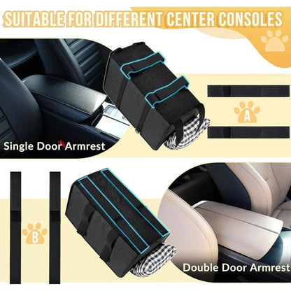 Dog car seat with seat belt support and anti slip design - portable height increasing seat , suitable for small dogs.