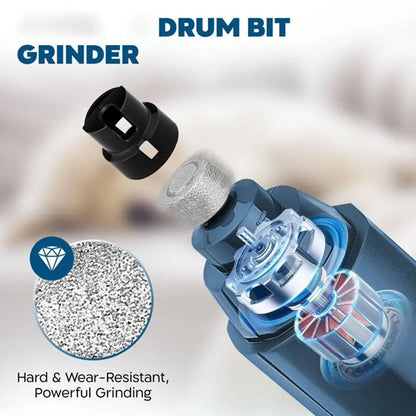 electric pet nail grinder with 5-speed low-noise rechargeable design and drum bit for dogs and cats