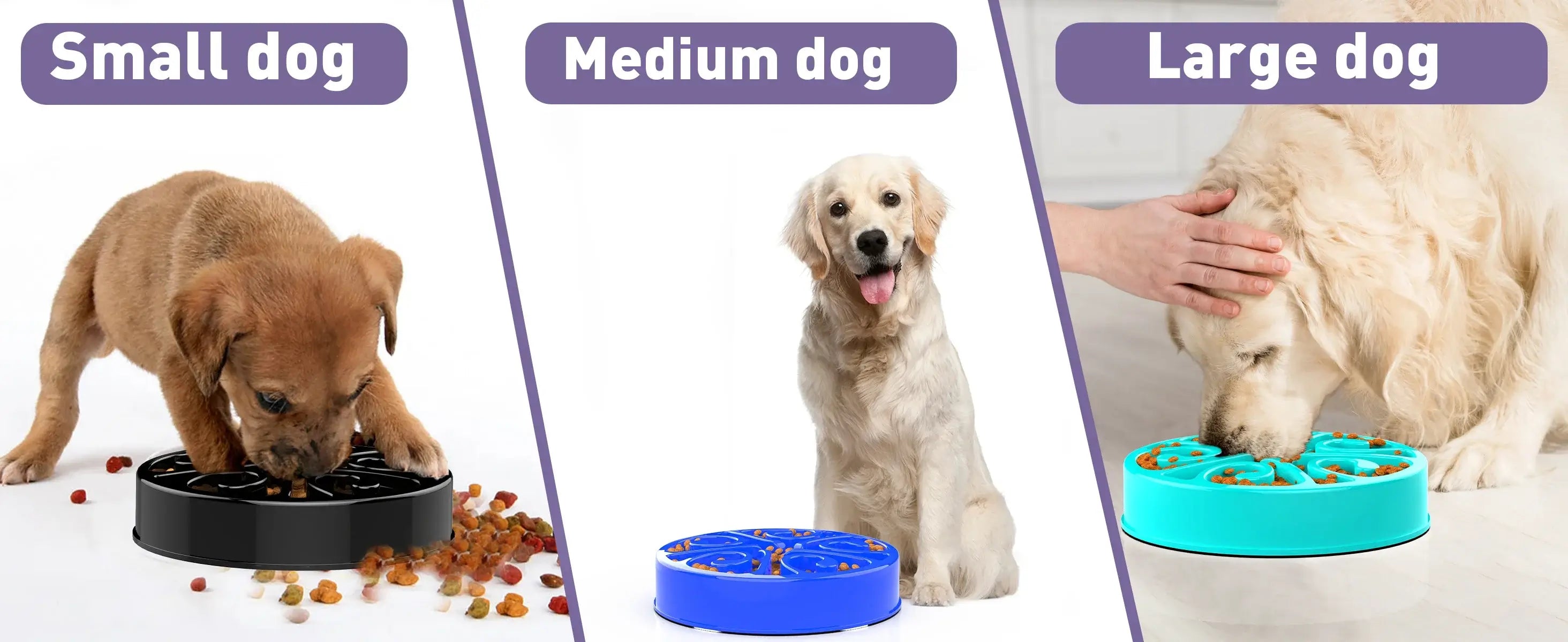 slow feeder dog bowl for small medium and large dogs, non-slip anti-gulping pet feeding bowl