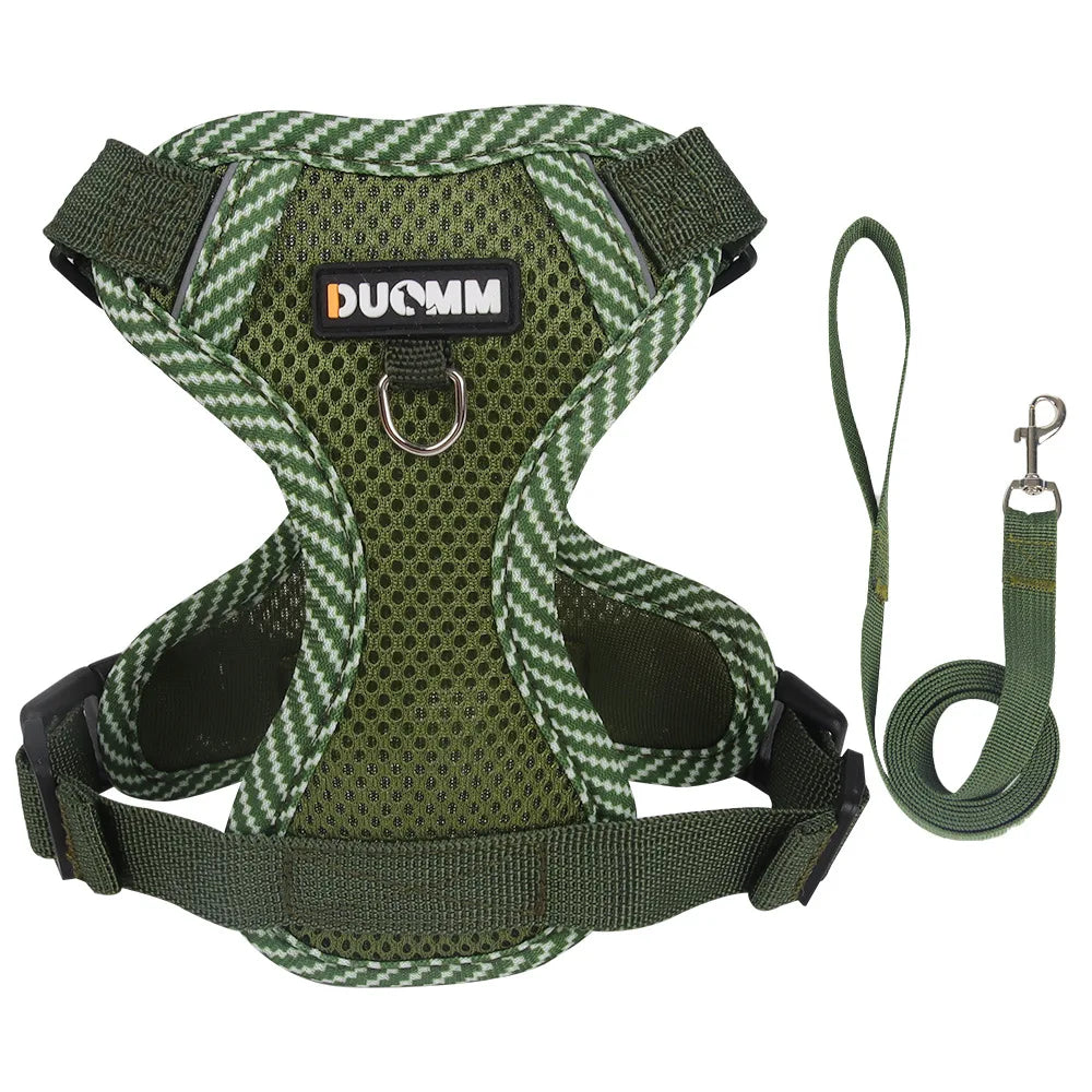 Fashion Reflective Cat Harness and Leash Sets Breathable Mesh Pet Harnesses for Small Dogs Cats Kitten Accessories Collier Chat