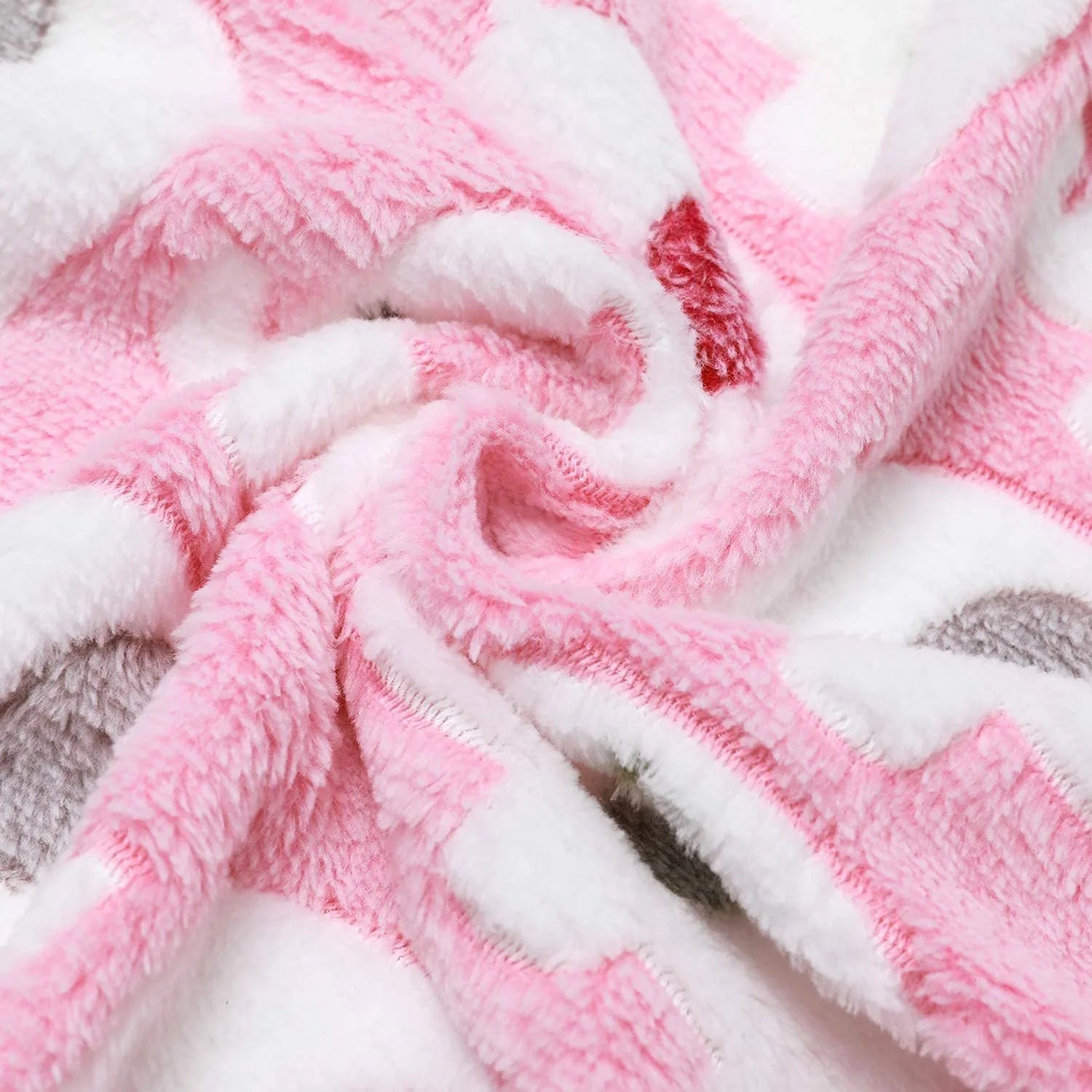 soft dog blanket plush pink reversible elephant pet bed mat for dogs and cats, cozy 4-season cover
