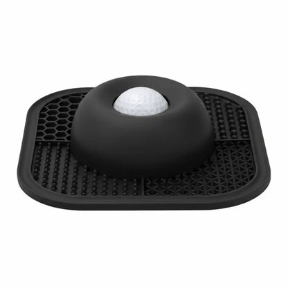 Black slow feeder dog bowl with interactive rolling ball, non-slip resin design, large capacity licking toy for puppies