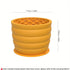 Big yellow silicone slow feeder dog bowl cup with anti-slip base, honeycomb design, 11.9cm x 9.05cm for small to medium dogs