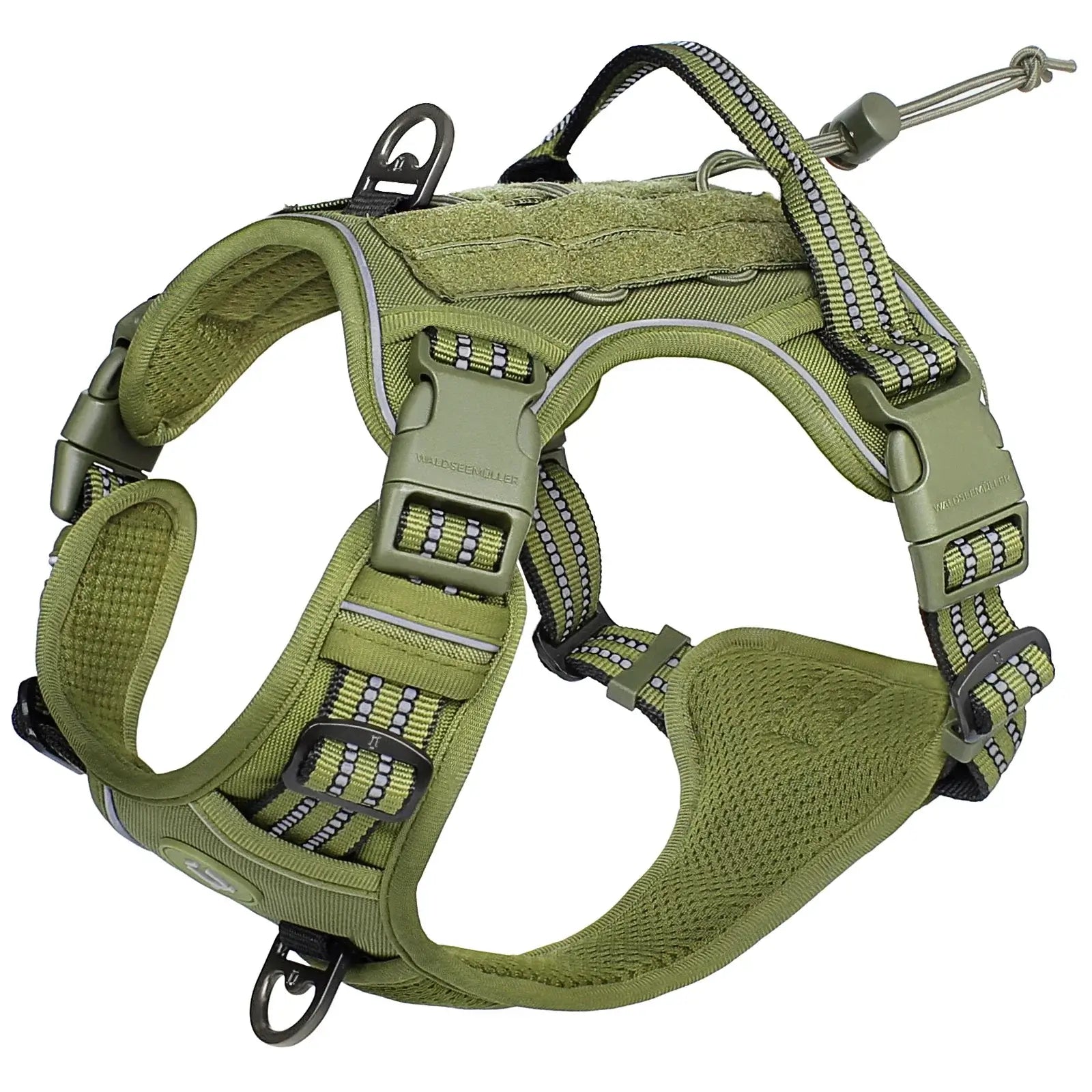 tactical no pull dog harness army green adjustable breathable MOLLE reflective military vest for medium large dogs