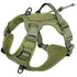 tactical no pull dog harness army green adjustable breathable MOLLE reflective military vest for medium large dogs
