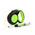 Green reflective retractable dog leash, 3M/5M/8M automatic extending pet lead with breakaway quick release handle