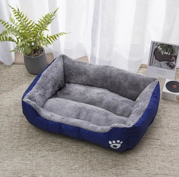 Cozy large dog bed house for small to large dogs, soft washable square pet nest with plush interior