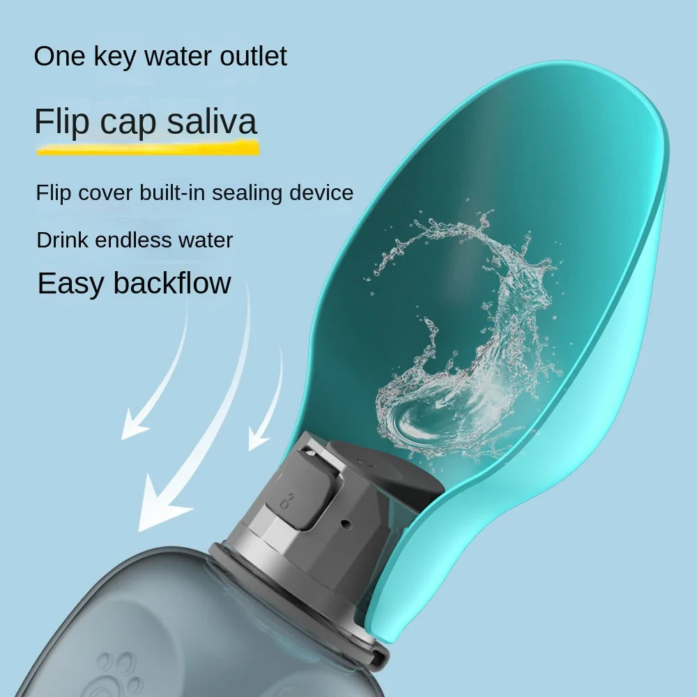 Pet Water Cup, Dog Portable Water Bottle, Outdoor Leaf Shape, Dog Walking Folding Drinking Water Bottle with flip cap and easy backflow.