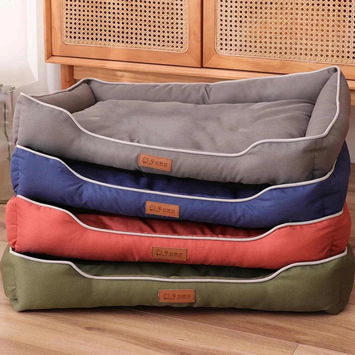 waterproof square dog bed for large dogs, soft thickened sofa-style pet mattress with non-slip base