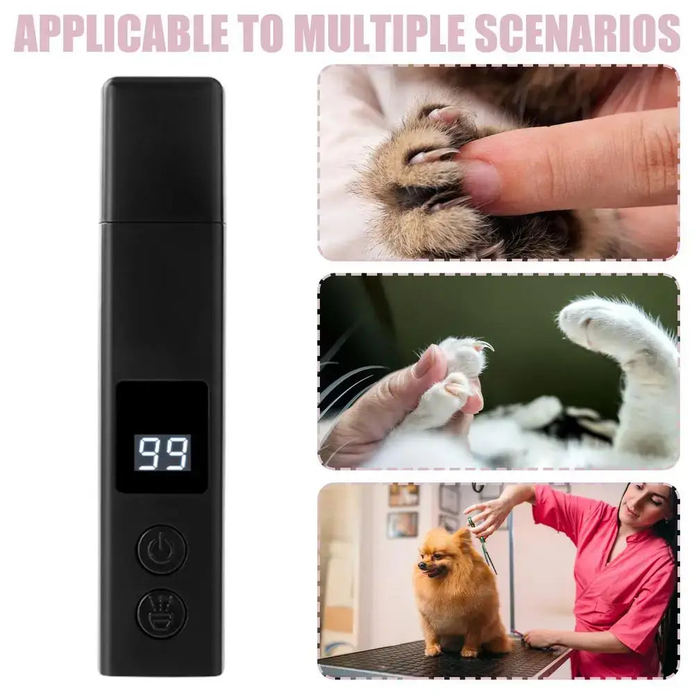 rechargeable dog nail grinder for safe, quiet pet nail trimming with dust cover, ideal for dogs and cats
