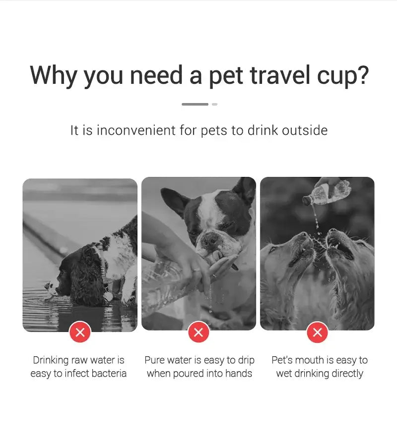 portable dog water bottle for small and large dogs, leakproof pet travel cup for outdoor walking and drinking