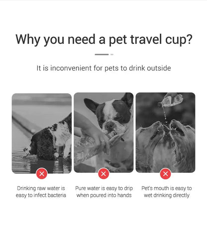 portable dog water bottle for small and large dogs, leakproof pet travel cup for outdoor walking and drinking