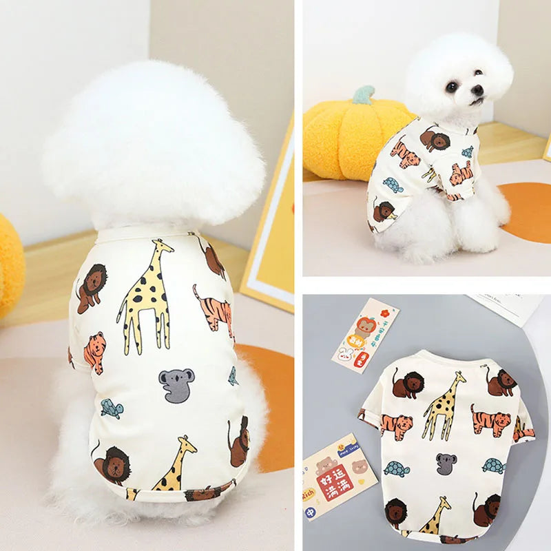 Dog Clothes Animal Pattern Clothing Hoodies Tshirt For Small Dogs Chihuahua Dachshund Costume Puppy Kitten Sweatshirt Shirts XXL