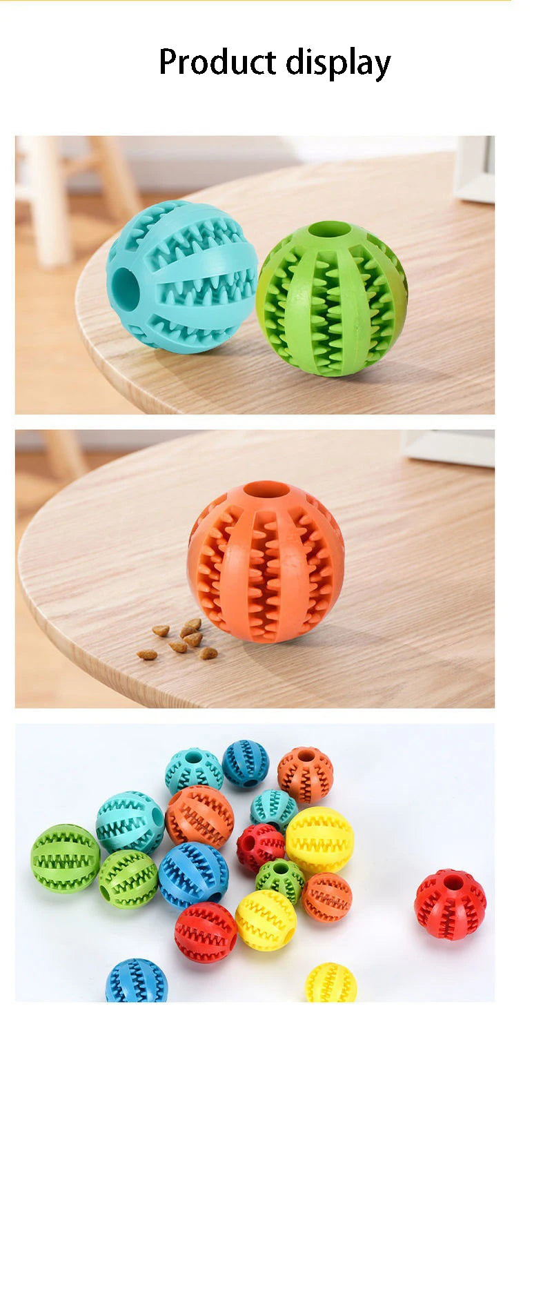 natural rubber dog chew toy interactive treat ball for teeth cleaning and tough chewing