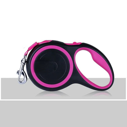 powder retractable dog leash for large dogs, 8M 50KG reflective nylon leash for medium large dogs, durable pink walking lead