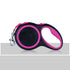 powder retractable dog leash for large dogs, 8M 50KG reflective nylon leash for medium large dogs, durable pink walking lead