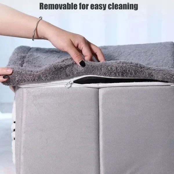 indoor warm dog house with removable washable cushion for easy cleaning, soft pet tent bed for small dogs