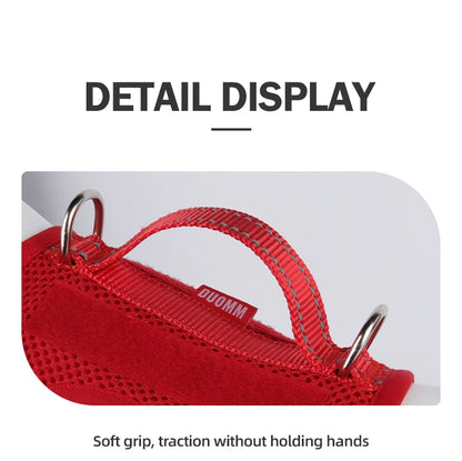reflective dog harness and leash set red vest harness detail display with soft grip traction and durable metal rings