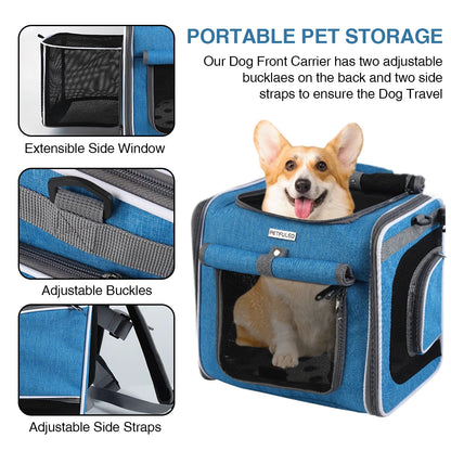Dog Bike Basket, Expandable Soft-Sided Pet Carrier Backpack With 4 Open Doors, Collapsible Dog Bike Carrier 15 Lbs Soft-Sided Do