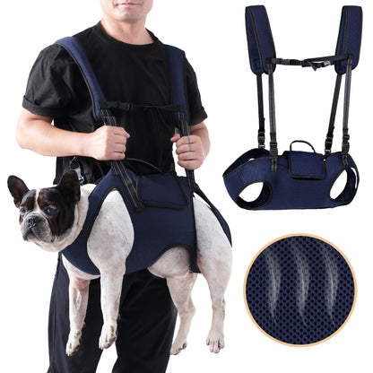 Adjustable dog backpack carrier for medium and large dogs, detachable double shoulder pet travel bag for hiking and walking