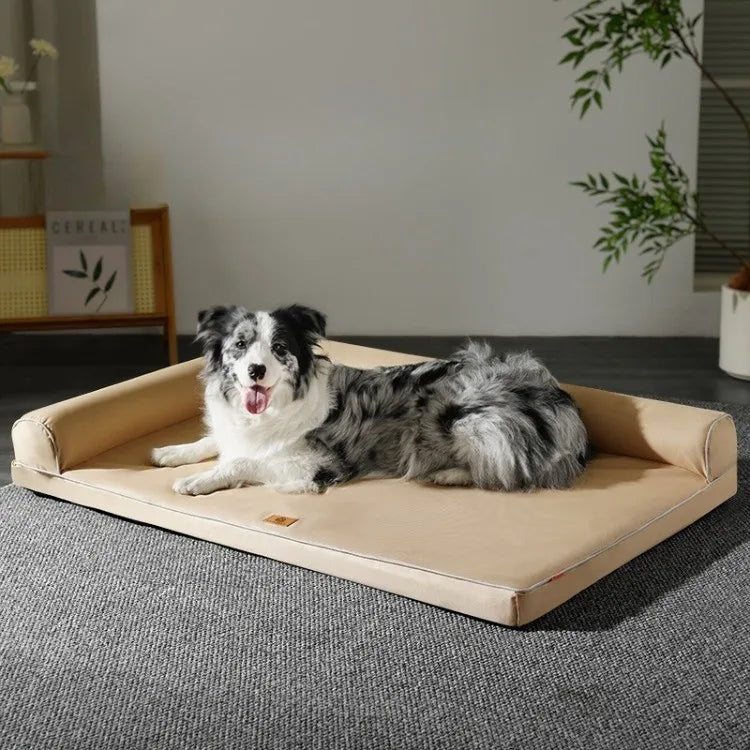 waterproof washable dog bed for large dogs, removable Oxford fabric pet sofa cushion with anti-slip base