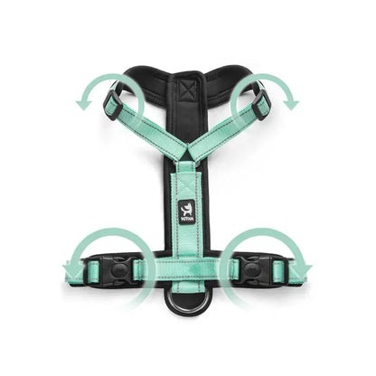 no pull dog harness with handle for small dogs, adjustable mint and black pet harness for walking, hiking, and training