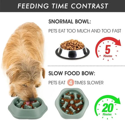 Slow feeder dog bowl anti-choking puzzle bowl for small and medium dogs, anti-slip slow eating feeder