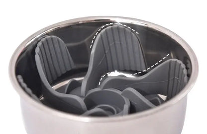silicone slow feeder dog bowl insert with suction cups, safe soft silicone design for universal dogs, gray
