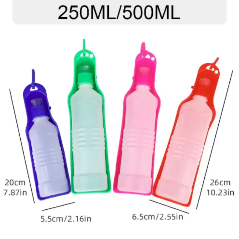 portable dog water bottle, 250ml/500ml travel pet drinking cup for dogs and cats, lightweight and compact