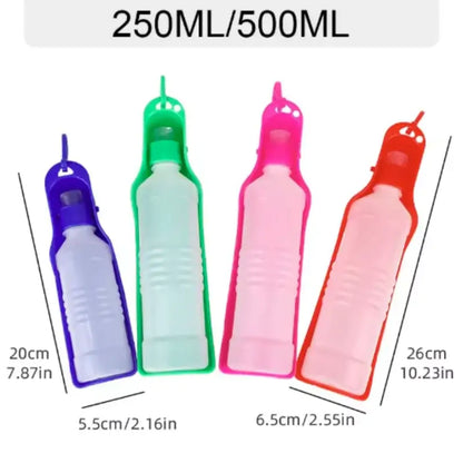 portable dog water bottle, 250ml/500ml travel pet drinking cup for dogs and cats, lightweight and compact