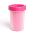Pink automatic pet paw cleaning cup for dogs, puppies and cats, a practical paw washing cup for cleaner paws after outdoor play.