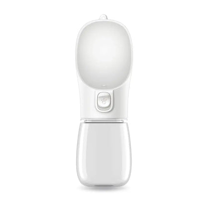 portable dog water bottle for small and large dogs, leakproof outdoor travel drinking bowl, white pet water dispenser